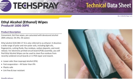 Ethanol wipes for PCB cleaning